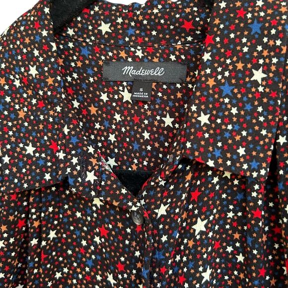 Madewell Women's Central Drapey Shirt in Starry Night Size Small 4th of July - Picture 4 of 6